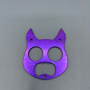 Purple Titanium Cat Keychain EDC Gear Safety Cat Bottle Opener Keychain